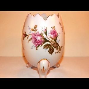 •Vintage• Napco Floral Egg Vase/ Planter
